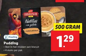 Lidl Pudding 4 stuks 500 gram aanbieding