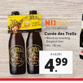 Lidl Cuvee des Trolls 4 x 0,33 l aanbieding