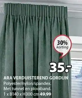 Jysk Ara verduisterend gordijn aanbieding