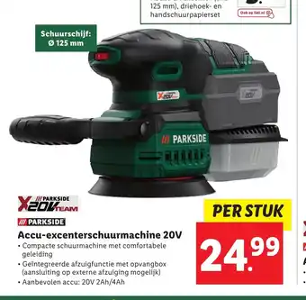 Lidl Parkside Accu-excenterschuurmachine 20V per stuk aanbieding