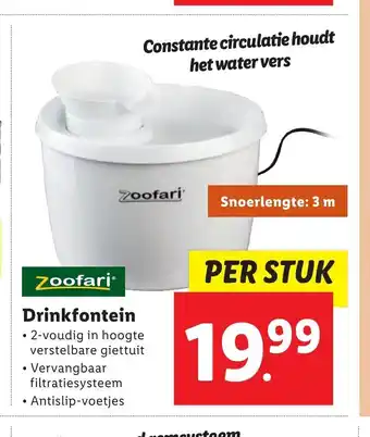 Lidl Zoofari Drinkfontein per stuk aanbieding
