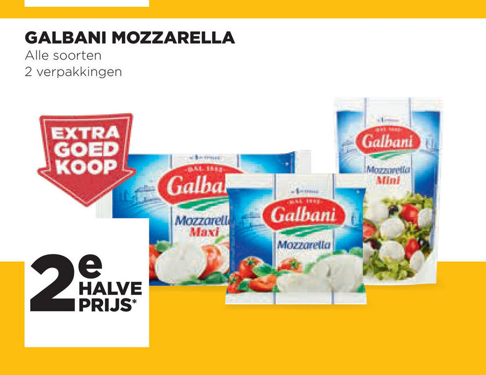 Galbani Mozzarella Alle soorten 2 verpakkingen aanbieding bij Jumbo