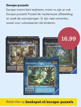 BookSpot Escape puzzels aanbieding