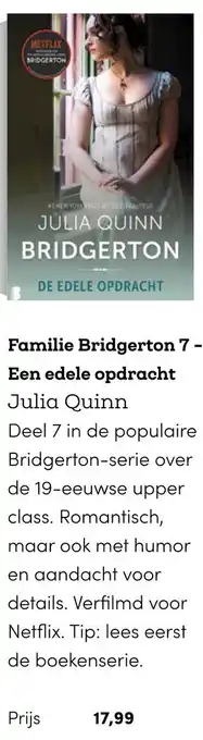 BookSpot Familie Bridgerton 7 - een edele opdracht aanbieding