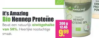 Gezond & Wel it's Amazing Bio Hennep Proteine 300g aanbieding