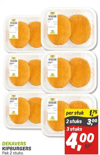 Dekamarkt Dekavers Kipburgers per stuk aanbieding