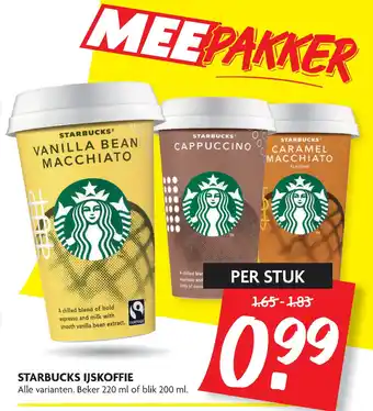 Dekamarkt Starbucks ijskoffie 220 ml aanbieding