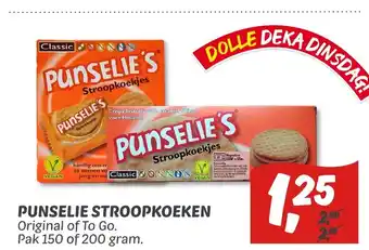 Dekamarkt Punselie Stroopkoeken pak 150 of 200 gram aanbieding