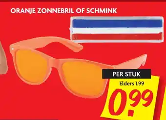 Dekamarkt Oranje zonnebril of schmink aanbieding