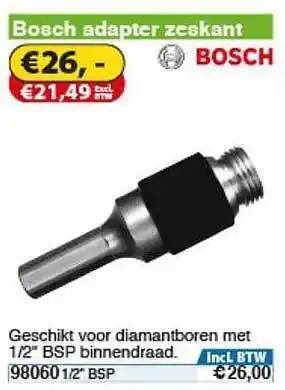 Toolstation Bosch Adapter Zeskant aanbieding