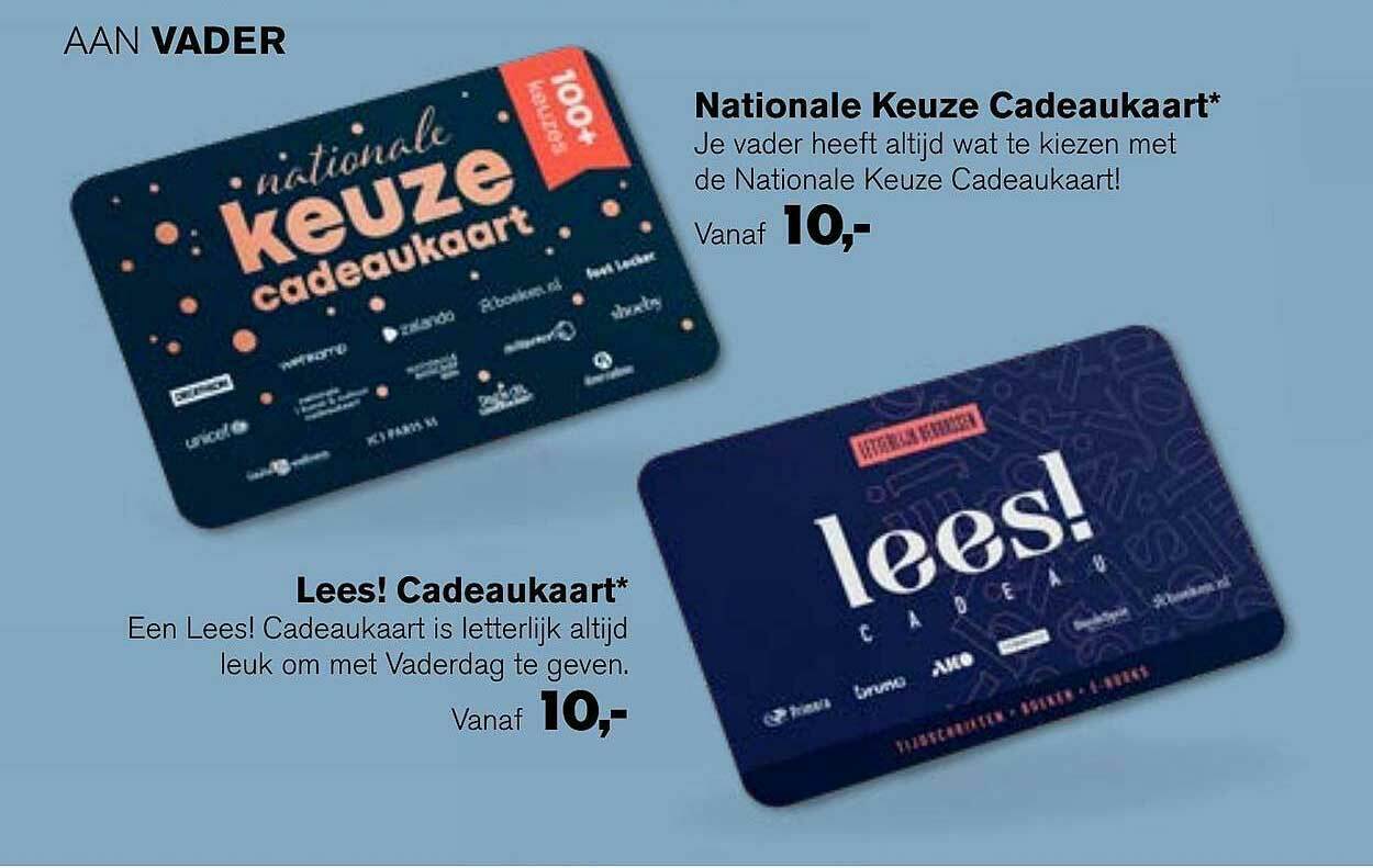 Nationale keuze cadeaukaart* of lees! cadeaukaart aanbieding bij AKO