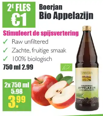 Gezond & Wel Boerjan Bio Appelazijn aanbieding