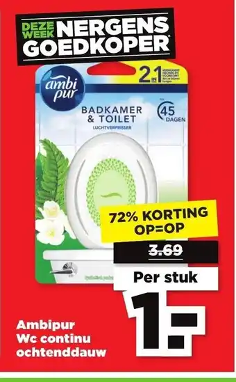 PLUS Ambipur wc continu ochtenddauw aanbieding