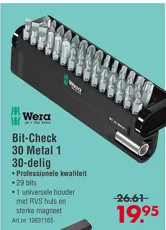 Enorm Wera bit-check 30 metal 1 30-delig aanbieding