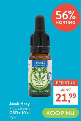 Holland & Barrett Jacob hooy cbd+ 10%  10 ml aanbieding