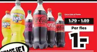 PLUS Coca-cola of fanta 1 liter aanbieding