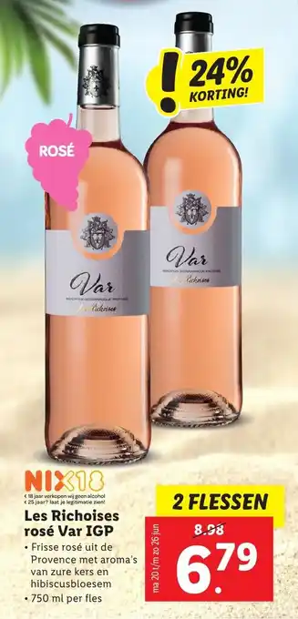 Lidl Les richoises rose var IGP aanbieding