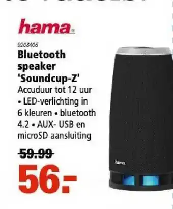 Marskramer Hama bluetooth speaker 'soundcup-z' aanbieding