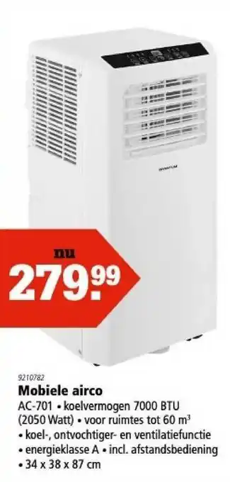 Marskramer Mobiele airco aC-701 34 x 38 x 87 cm aanbieding