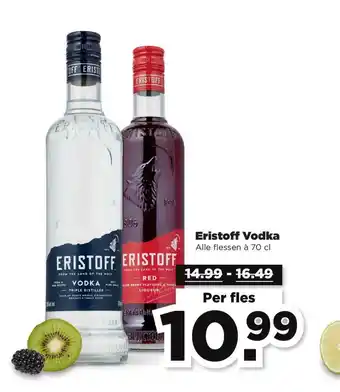 PLUS Eristoff vodka 70 cl aanbieding