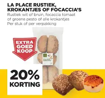 Jumbo La place rustiek, krokantjes of focaccia's aanbieding