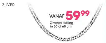 Lucardi Zilveren ketting in 50 of 60 cm aanbieding