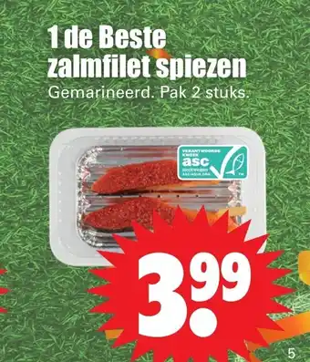 Dirk 1 de Beste zalmfilet spiezen 2 st aanbieding