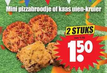 Dirk Mini pizzabroodje of kaas uien-kruier 2 st aanbieding