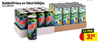 Kruidvat DubbelFrisss en Taksi blikjes aanbieding