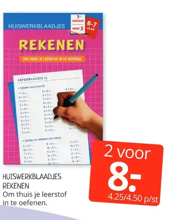 Boekenvoordeel Huiswerkblaadjes Rekenen aanbieding