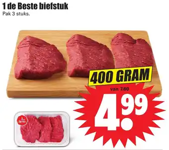 Dirk 1 de Beste biefstuk 400 gr aanbieding