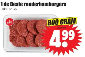 Dirk 1 de Beste runderhamburgers 800 gr aanbieding