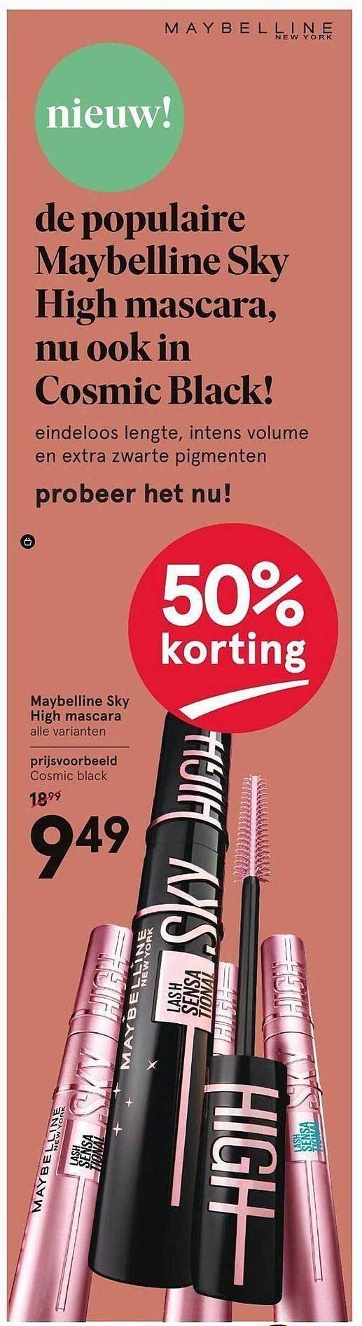 Maybelline Sky High Mascara 50 Korting aanbieding bij Etos