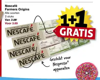 Hoogvliet Nescafe Farmers Origins 2 stuks aanbieding