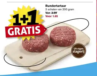 Hoogvliet Rundertartaar 2 schalen van 200 gram aanbieding