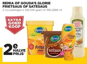 Jumbo Remia of gouda's glorie frietsaus of satesaus 150-540 gram of 350-1000 ml aanbieding