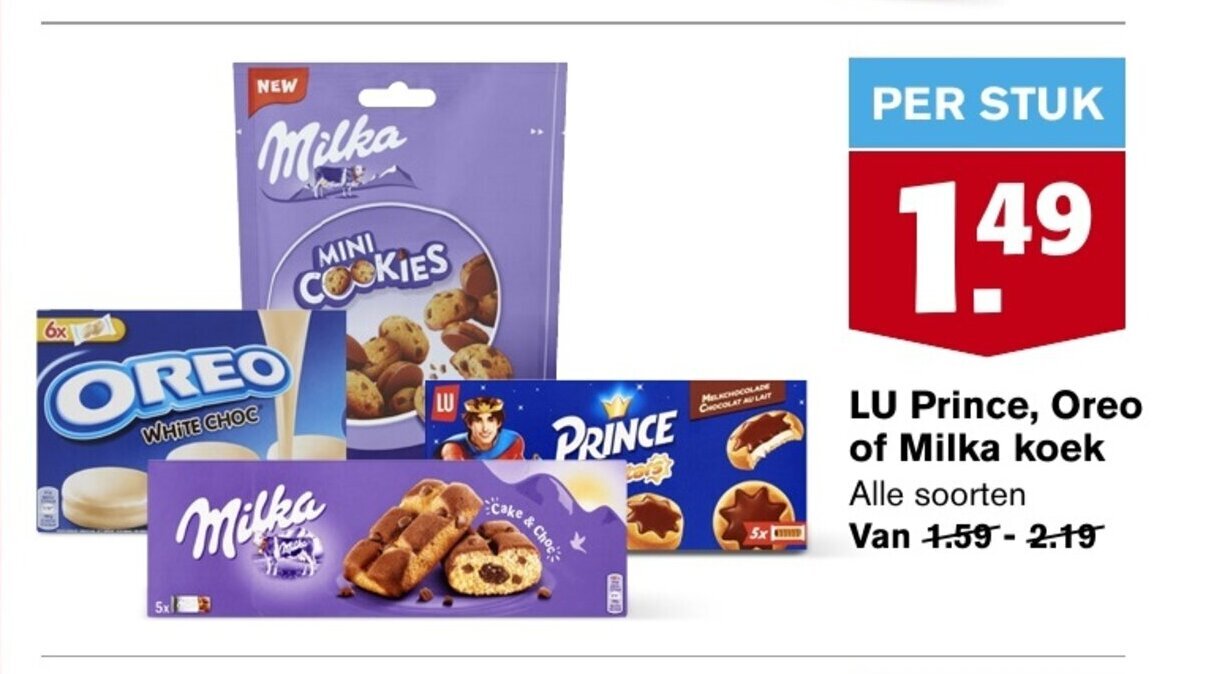 Lu Prince Oreo Of Milka Koek Aanbieding Bij Hoogvliet