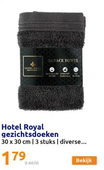 Action Hotel Royal gezichtsdoeken aanbieding