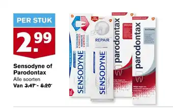 Hoogvliet Sensodyne of Parodontax aanbieding