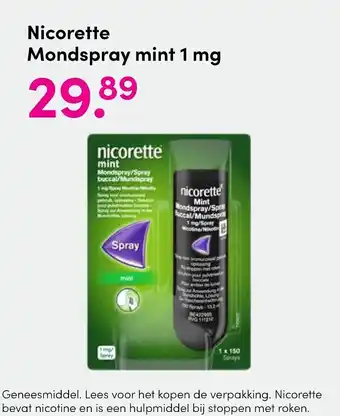 DA Nicorette Mondspray mint 1mg aanbieding