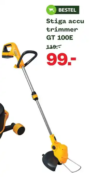 Welkoop Stiga accu trimmer GT 100E aanbieding