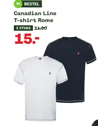 Welkoop Canadian Line T-shirt Rome 2 stuks aanbieding