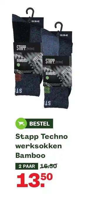 Welkoop Stapp Techno werksokken Bamboo 2 paar aanbieding