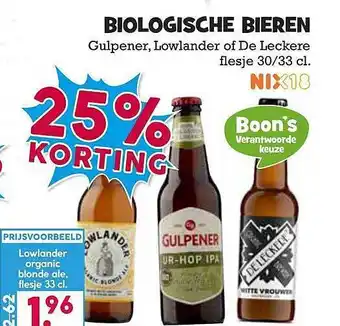 Boon`s Markt Biologische Bieren Gulpener, Lowlander Of De Leckere 25% Korting aanbieding