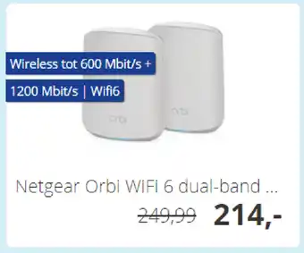 Paradigit Netgear orbi wifi 6 dual-band 1200 mbit/s aanbieding