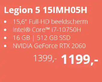 Paradigit Legion 5 15imh05h rtx 2060 aanbieding