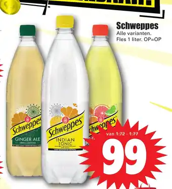 Dirk Schweppes 1 liter aanbieding