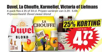 Dirk Duvel, La Chouffe, Karmeliet, Victoria of Liefmans aanbieding