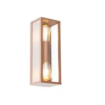 Lampenlicht.nl Industriële wandlamp roestbruin 38 cm 2-lichts IP44 - Charlois aanbieding