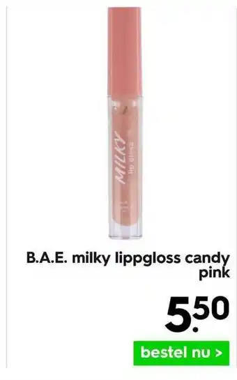 HEMA B.A.E. Milky Lippgloss Candy Pink aanbieding